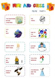 English Worksheet: ***Mime And Guess*** - Films - Set 4