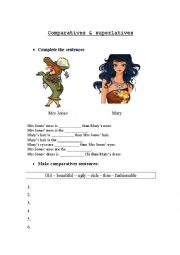 English Worksheet: comparatives & superlatives