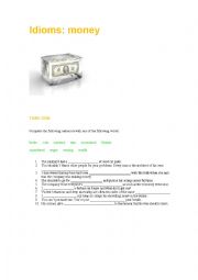 English Worksheet: Idioms: money