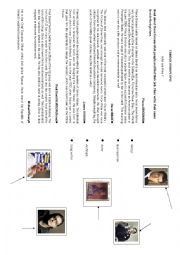 English Worksheet: Famous Irish people