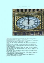 English Worksheet: reading comprehension, when the clock stroke twelve.