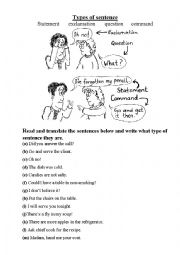 English Worksheet: Types of the Sentences and Word Order