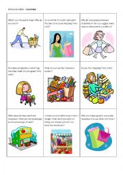 English Worksheet: Speaking cards : SHOPPING