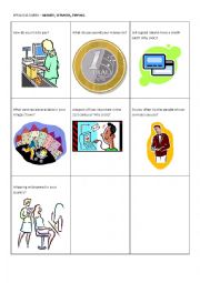 English Worksheet: Speaking cards : MONEY, SERVICES, TIPPING