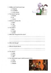 English Worksheet: Wallace and Gromit