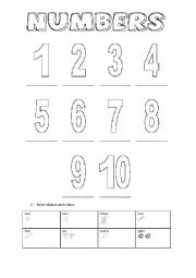 English Worksheet: Numbers