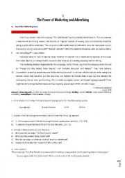 English Worksheet: Advertising and marketing