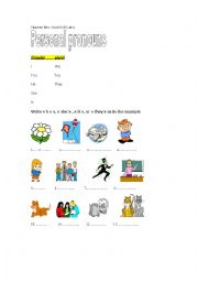 English Worksheet: personal pronouns 