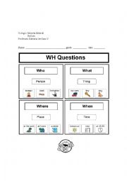 English Worksheet: Wh questions