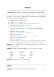 English Worksheet: Collocations