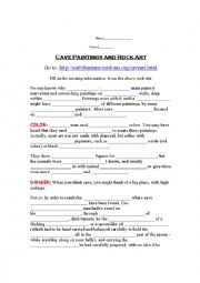 English Worksheet: Caves and Rock art