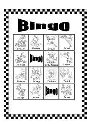 English Worksheet: Bingo. Actions. Part 1