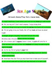 English Worksheet: Ice Age 1: Manny meets Cid