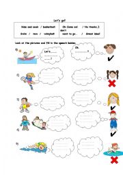 English Worksheet: Lets go..!