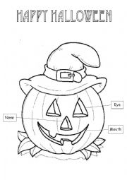 English Worksheet: halloween body parts