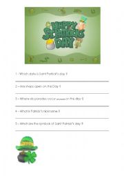 English Worksheet: Saint Patricks Day