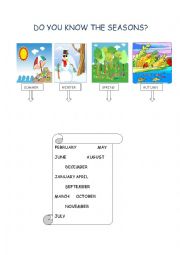 English Worksheet: seasons and months