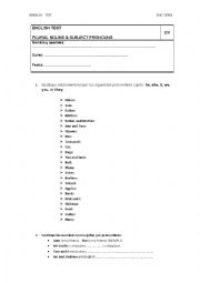 English Worksheet: English Test