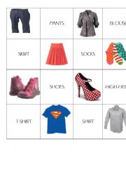 English Worksheet: CLOTHES MEMO GAME