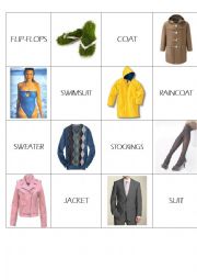 English Worksheet: CLOTHES MEMO GAME 2