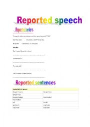 English Worksheet: Reported speech