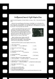 English Worksheet: Hollywood swordfighting