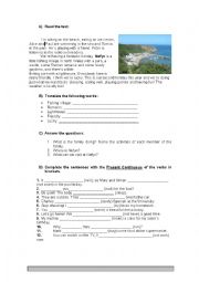 English Worksheet: Text and interpretation