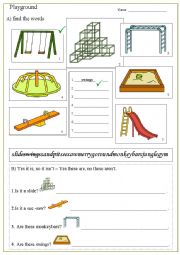 English Worksheet: playground