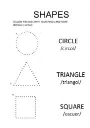 English Worksheet: SHAPES