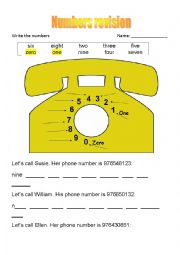 English Worksheet: Numbers practice