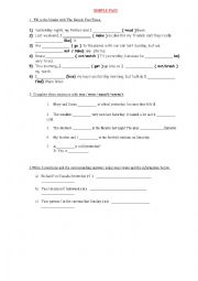 English Worksheet: SIMPLE PAST PRACTICE