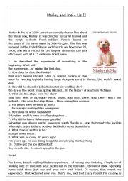 English Worksheet: advanced listening movie marley and me