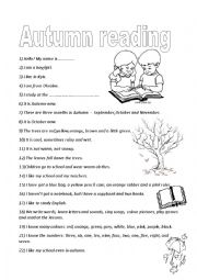 English Worksheet: Autumn reading