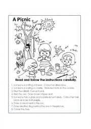 English Worksheet: A picnic colour