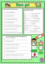 English Worksheet: HAVE GOT