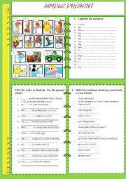 English Worksheet: SIMPLE PRESENT