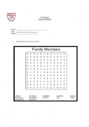 English Worksheet: Family members