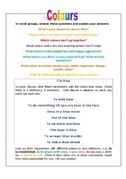 English Worksheet: Colours/ Colors