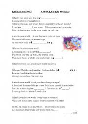 English Worksheet: A Whole New World