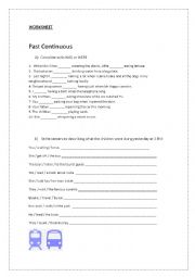 English Worksheet: Past Continuous Worksheet