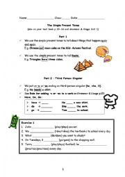 English Worksheet: Simple Present Tenses