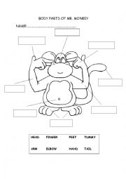 English Worksheet: BODY PARTS