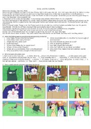 English Worksheet: Binka and the Butterfly text and questions.