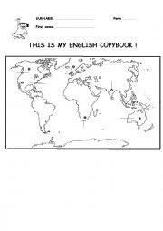 English Worksheet: English Copybook - front page