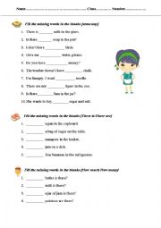 English Worksheet: Some, any