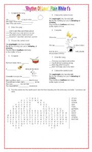 English Worksheet: Rhythm Of Love  Plain White ts