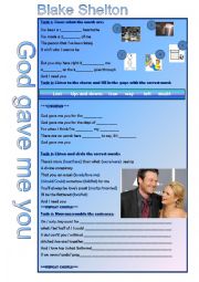 English Worksheet: God gave me you BLAKE Shelton