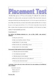                                placement test