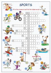 English Worksheet: Sports Crossword Puzzle