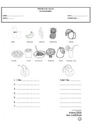 English Worksheet: Foods I like